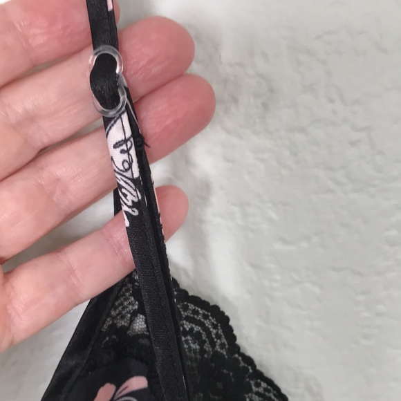 🦋ROBE AND CHAMISE🦋MATCHING BUTTERFLY PINK & GREY BUTTERFLY’S ON BLACK L/XL - Picture 8 of 11